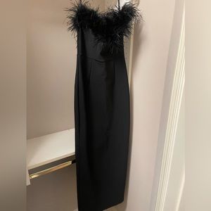 Bella Barnett Strapless Feather Dress USA 6